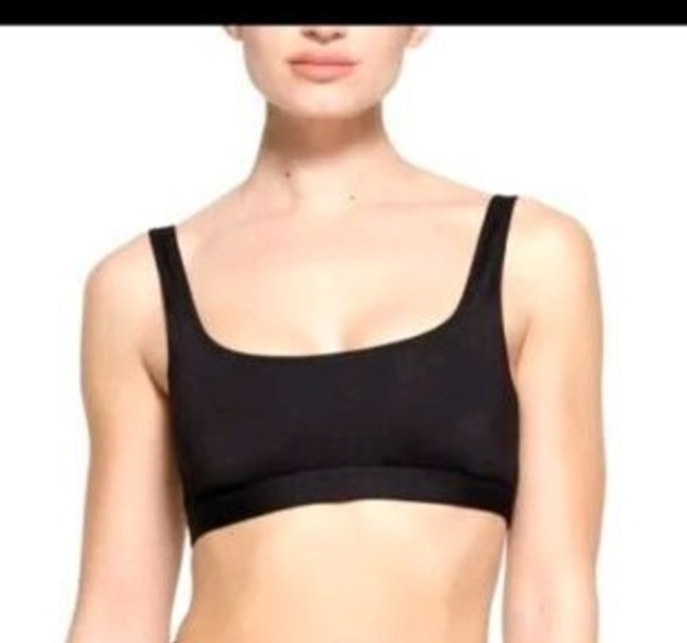 Nwt SKIMS Onyx Black Recycled Swim Tank Bikini Top Size M